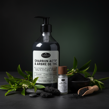 Charcoal tea tree liquid soap premium