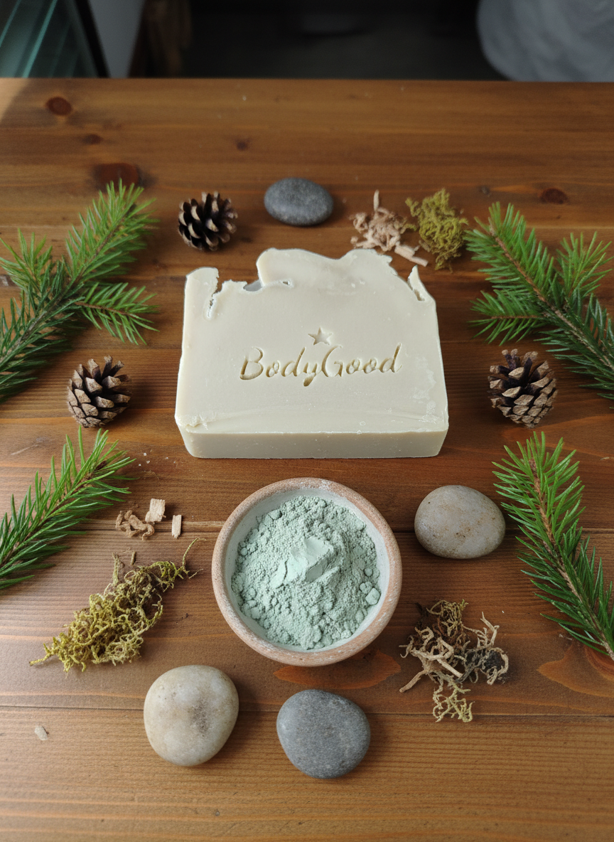 Green Clay and Pine Soap with Natural Ingredients