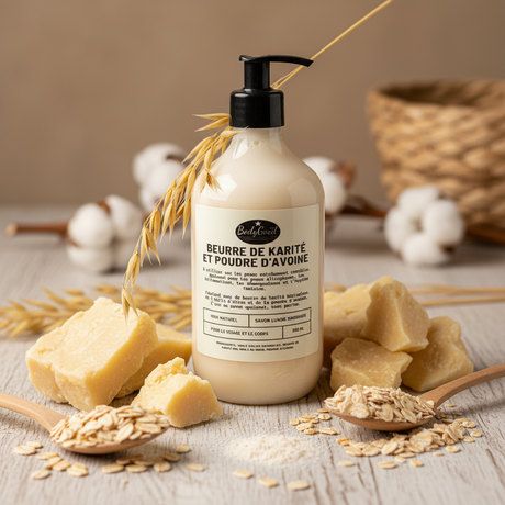 Shea butter oatmeal liquid soap warm cozy social media