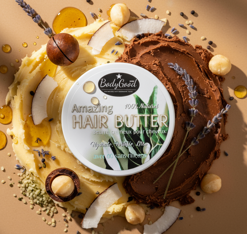 Vibrant amazing hair butter for ads