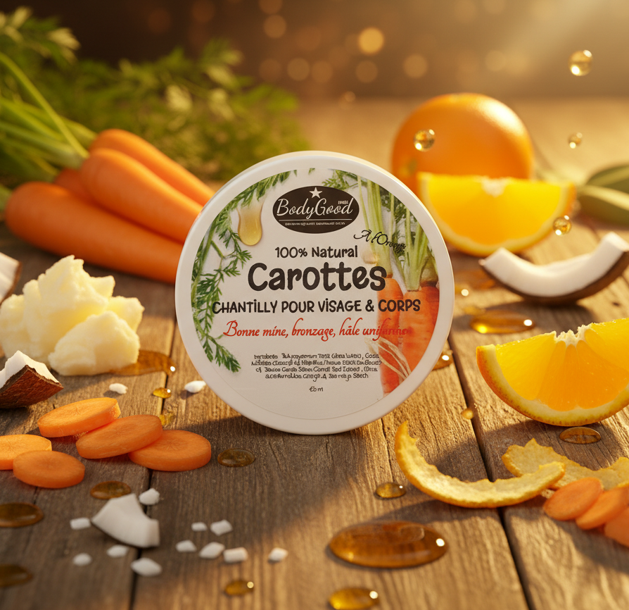 Vibrant carrot oil hydrating butter for ads
