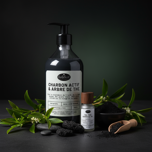 Charcoal tea tree liquid soap premium