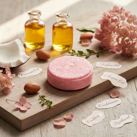 Pink shampoo bar spa with florals