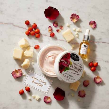 Rose hip hydrating butter jar lying flat 2