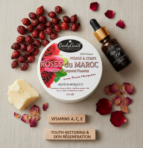 Rose hip hydrating butter jar lying flat 3