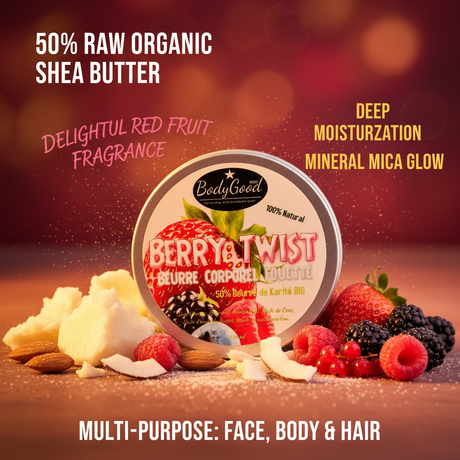 Vibrant berry twist shea butter for ads