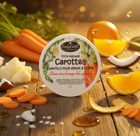 Vibrant carrot oil hydrating butter for ads
