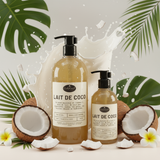 Vibrant coconut milk liquid soap for ads